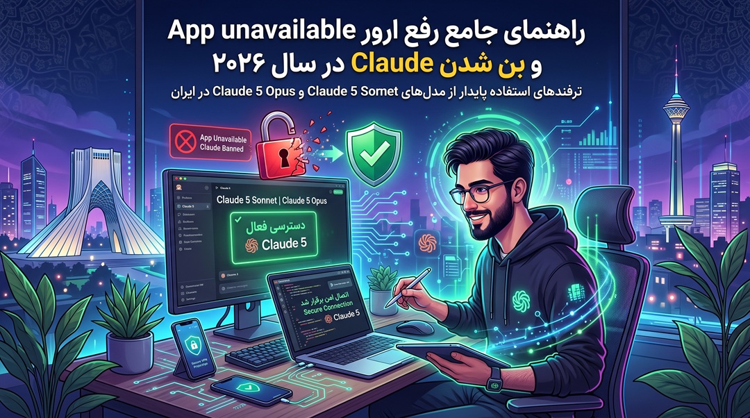 راهنمای جامع رفع ارور App unavailable و بن شدن Claude در سال ۲۰۲۶؛ ترفندهای استفاده پایدار از مدل‌های Claude 5 Sonnet و Claude 5 Opus در ایران
